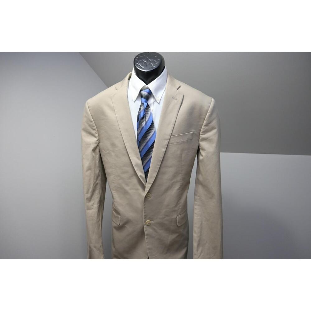 Jos A Bank Slim Fit Stretch‎ Khaki Suit Pants Jacket Mens Sz 37 x 33 43 Long